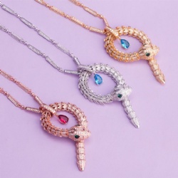 Snake necklace bracelet Bracelet Ring High quality detail super complex simple design smooth inlaid with zircon gold silver rose gold