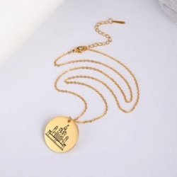 Titanium steel necklace Star Moon Israel Lebanon Palestine map Cross Arabic Faith Holy City