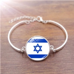 Titanium steel bracelet Star Moon Israel Lebanon Palestine map Cross Arabic Faith Holy City