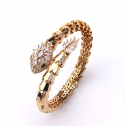 Snake Bracelet Simple design Smooth diamond set with zircon gold silver rose gold