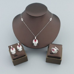 Snake Ring Necklace Earrings Stud set Simple design diamond set with zircon gold silver rose gold