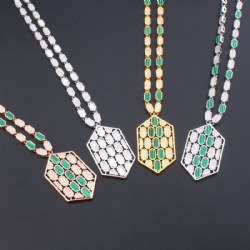 Snake Necklace Simple design diamond set with zircon gold silver rose gold