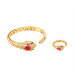 Snake Bracelet Bracelet Ring Simple design smooth inlaid with zircon gold silver rose gold