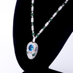 Snake necklace complex complex simple design smooth inlaid with zircon gold silver rose gold