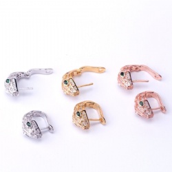 Snake earrings stud complex complex simple design smooth inlaid with zircon gold silver rose gold