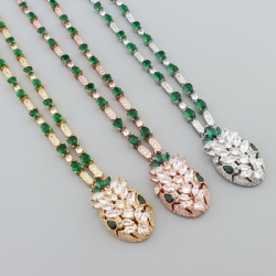 Snake necklace High quality details super good complex simple design smooth surface inlaid with zircon gold silver rose gold