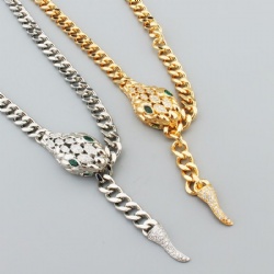 Snake necklace High quality details super good complex simple design smooth surface inlaid with zircon gold silver rose gold